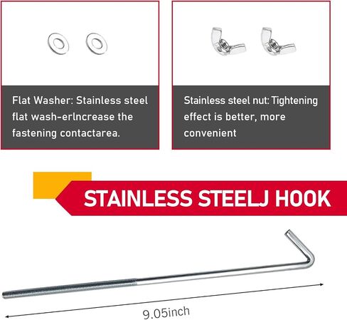 1 PC Car Cable Fixing Bracket, Power Balancing Tie-down Stand with 7.8" J-bolt Fastener, 8.6" x 1.7" Stable Triangular Five-hole Alloy Power Supply Fixing Kit, Universal for Cars (Black) in Saudi Arabia