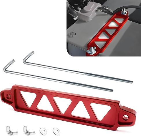 1 PC Car Cable Fixing Bracket, Power Balancing Tie-down Stand with 7.8" J-bolt Fastener, 8.6" x 1.7" Stable Triangular Five-hole Alloy Power Supply Fixing Kit, Universal for Cars (Black) in Saudi Arabia