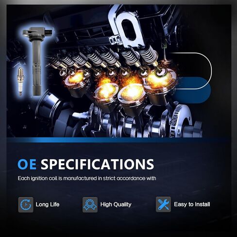 Set of 4 Ignition Coil Pack Spark Plugs Replacement for Honda Accord CRV Civic Element Acura RSX TSX 2002 2003 2004 2005 2006 2007 2008 2009 2.4 2.0 L4 Ignition Coils Spark Plugs UF311 UF583 in Kuwait