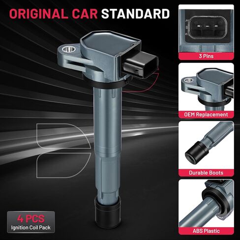 حزمة ملف الإشعال BDFHYK UF-417 مجموعة من 4 قطع متوافقة مع 2007-2012 Acura RDX 2004-2008 Acura TSX 2.3L 2.4L L4 لاستبدال UF417 52-1781 30520-PNC-004 in Saudi Arabia