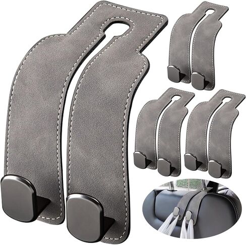4Packs Car Seat Headrest Hooks, Double Purse Hook for Car,Car Hooks for Purses and Bags Cute, Hooks for Car Seat Back, Brown in Saudi Arabia