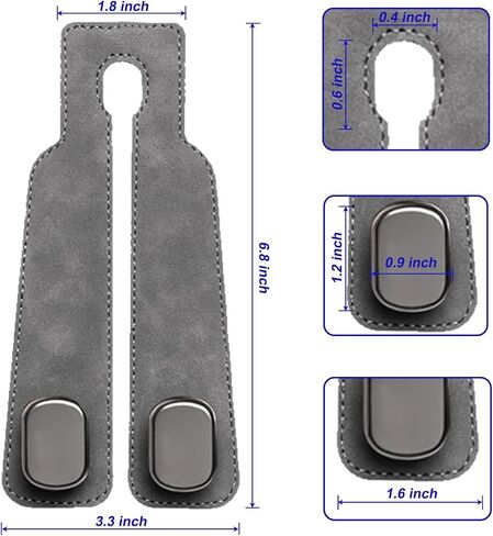 4Packs Car Seat Headrest Hooks, Double Purse Hook for Car,Car Hooks for Purses and Bags Cute, Hooks for Car Seat Back, Brown in Saudi Arabia