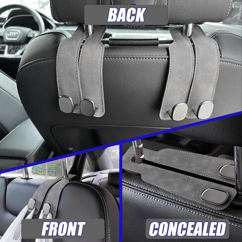 4Packs Car Seat Headrest Hooks, Double Purse Hook for Car,Car Hooks for Purses and Bags Cute, Hooks for Car Seat Back, Brown in Saudi Arabia