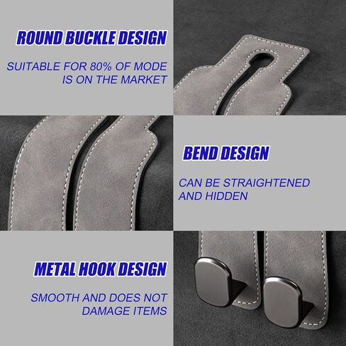 4Packs Car Seat Headrest Hooks, Double Purse Hook for Car,Car Hooks for Purses and Bags Cute, Hooks for Car Seat Back, Brown in Saudi Arabia