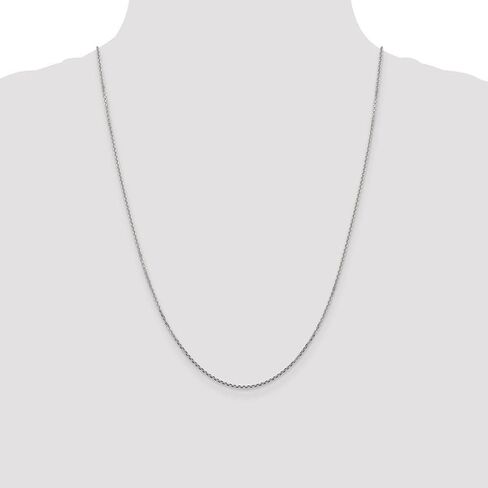 Sonia Jewels 10k White Gold 1.3mm Real Diamond-Cut Cable Chain Necklace - with Secure Lobster Lock Clasp in Saudi Arabia