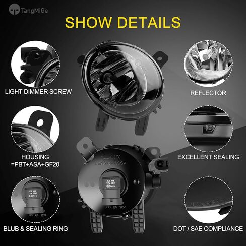 TangMiGe Fog Lights Lamps for 2012-2014 BMW 2 Series(F22, 220i 228i) / 3 Series(F30 F31 F34, 320i 325i 328i 328d 335i) / 4 Series(F32 F33 F36, 428i 435i) / M235i Accessories, 1 Pair, Smoke Lens in Kuwait