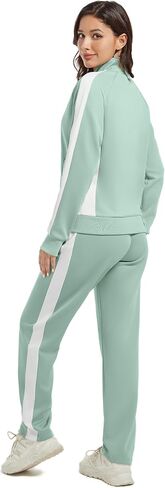 Women's Full Zip-Up Tracksuit Set Long Sleeve Casual Jogging Suits Workout Gym 2 Piece Outfits with Pockets in Saudi Arabia