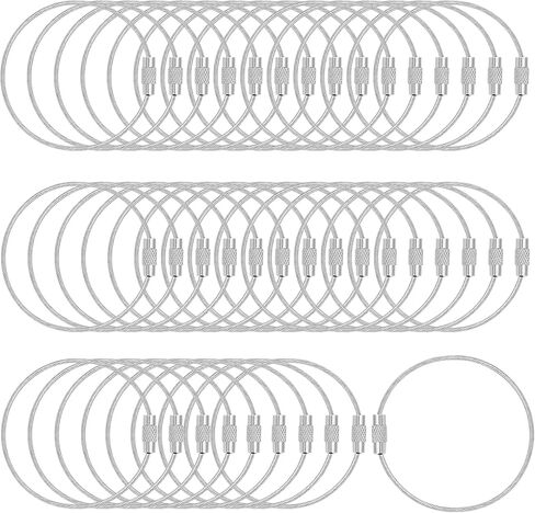 28 Pcs 6 inch 7 Mixed Color Stainless Steel Cable Wire Key Chain -Keychain Accessories - Luggage Tags Loop - ID Tag Keepers - Car Keychain - Colorful in Saudi Arabia