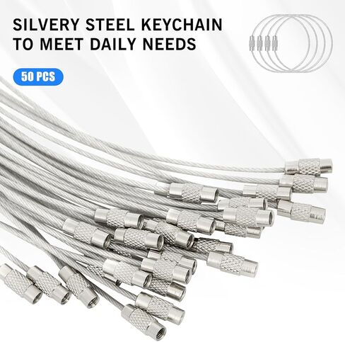 28 Pcs 6 inch 7 Mixed Color Stainless Steel Cable Wire Key Chain -Keychain Accessories - Luggage Tags Loop - ID Tag Keepers - Car Keychain - Colorful in Saudi Arabia