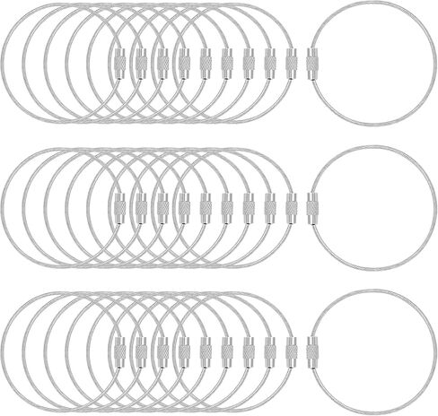 28 Pcs 6 inch 7 Mixed Color Stainless Steel Cable Wire Key Chain -Keychain Accessories - Luggage Tags Loop - ID Tag Keepers - Car Keychain - Colorful in Saudi Arabia