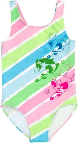 Powerpuff Girls Blossom Bubbles Buttercup One Piece Bathing Suit Toddler to Big Kid in Kuwait