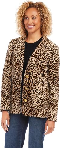 Karen Kane Women's Leopard Corduroy Jacket in Saudi Arabia