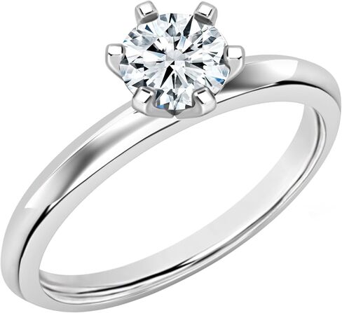 Dazzlingrock Collection 6 Prong Classic Solitaire Engagement Ring Round Moissanite or Lab Grown 1.00 Carat Diamond for Women in 925 Sterling Silver in Saudi Arabia