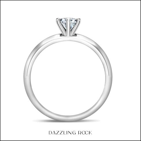 Dazzlingrock Collection 6 Prong Classic Solitaire Engagement Ring Round Moissanite or Lab Grown 1.00 Carat Diamond for Women in 925 Sterling Silver in Saudi Arabia