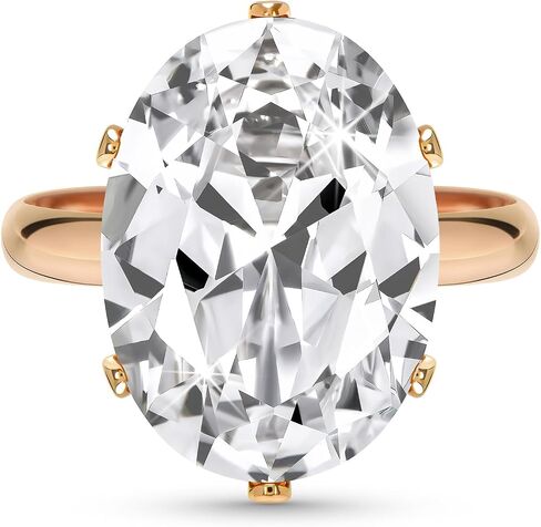 Linawe Cubic Zirconia Imitation Diamond Moissanite Rings for Women, 14K Gold/Rose Gold/Silver Adjustable Chunky Ring, Costume Rhinestone Jewelry for Wedding Engagement in Saudi Arabia