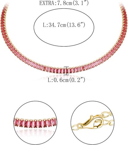 FANZE Tennis Necklaces for Women, Cubic Zirconia Necklace Choker Necklace Classic Dainty Jewelry Gifts in Kuwait