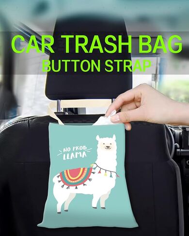 Car Garbage Can, Car Trash Bag, Car Garbage Bag, Hanging Car Trash Can for Car Accessories, Vehicle, Travelling, Camping, Cute Car Back Seat Organizer, White Black Cow Print in Kuwait