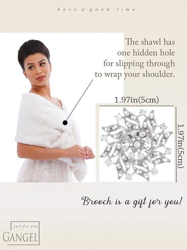 Gangel Long Faux Fur Shawl Wraps Bridal Winter Bolero Wedding 1920 Shrug(1pc) in Kuwait