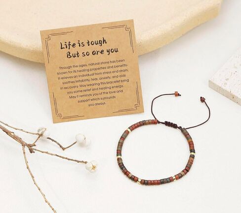 Get Well Gifts for Women,Healing Natural Stone Inspirational Bracelets for Best Friends Women birthday gifts in Saudi Arabia