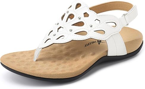 Athlefit Orthopedic Sandals for Women Summer Adjustable Orthotic Thong Sandals with Arch Support in Kuwait