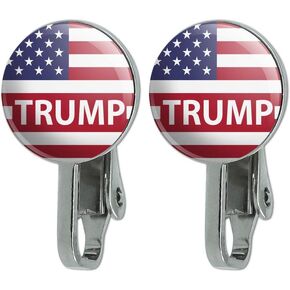 GRAPHICS & MORE President Trump American Flag Novelty Clip-On Stud Earrings