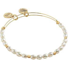 Alex and Ani A20EBPRL01RG,Sea Sultry Pearl Expandable Bangle Bracelet,Rafaelian Gold,White, Bracelets