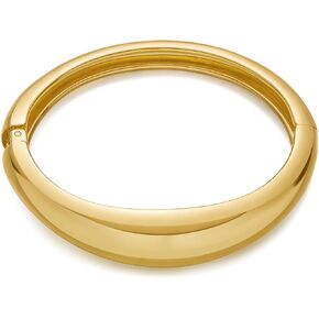 Chunky Gold Bangle Bracelets for Women Trendy Wide Hinged Open Cuff Bangle Bracelet Boho Thick Statement Gold Bracelets Am Cuff Wist Bracelets
