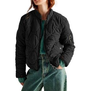 COWOKA Women's Lightweight Zip Up Outerwear Coat Quilted Jacket Warm Down Puffer Jacket With Pockets