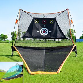 10 X 7 FT Automatic Ball Return Golf Net for Backyard Driving, Golf Practice Net, Golf Hitting Net with Golf Target Screen Cloth Stainless Steel Frame Indoor Outdoor