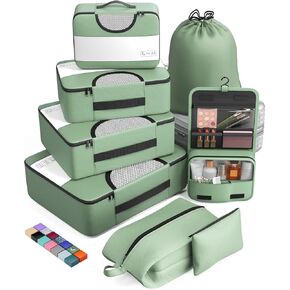 Veken 8 Set Packing Cubes for Suitcases, Travel Bag Organizers for Carry on Luggage, Suitcase Organizer Bags Set for Travel Essentials Travel Accessories in 4 Sizes(Extra Large, Large, Medium, Small)