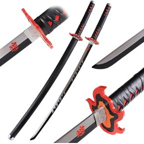 Bowen Demon Slayer Sword Real Metal,40.5-Inches Katana,Carbon Steel Samurai Sword Cosplay Anime Original Texture