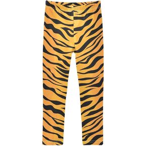 Girls' Leggings Children's Yoga Pants Skinny Printed Dance Orange Black Tiger Stripe Comfortable 4T