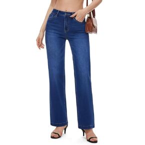 FLYING BANANA Women's High Waisted Wide Leg Baggy Jeans Stretchy Loose Denim Pants
