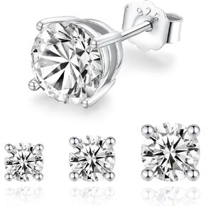 Moissanite Stud Earrings for Women Men 14k White Gold Filled 925 Sterling Silver Plated Earrings Lab Created 1/2/3ct Moissanite Diamond Earrings Jewelry Gifts for Women Men
