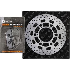 NICHE Front Brake Rotor Pad Semi Metallic Kit For BMW F650CS 34112345445 34117651958 34117705216 34112345824