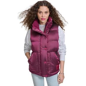Champion Women's Satin Quilted Puffer Vest with Stand Collar