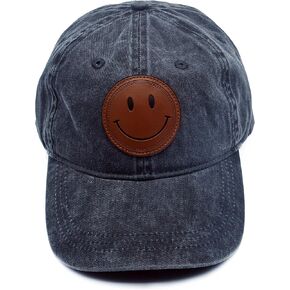 Smile Face Vintage Hat Father's Day Birthday for Men Women, Gray Baseball Cap