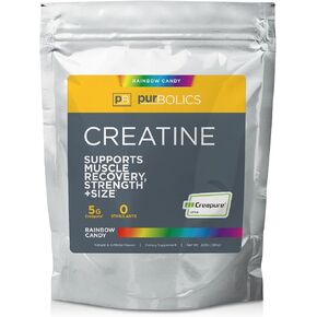 Creapure Creatine Monohydrate, Micronized Creatine 5g, Elevate Workout Performance and Recovery, Build Strength, Enhance Pumps (50 Servings, Rainbow Candy)