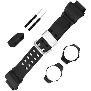 20mm Resin Watch Band Compatible for Casio G-shock 10455201 GW-9400 GW-9400BJ GW-9200 GW-9300 G-9400 20 mm Strap Wirstband accessories replacement for Men and Women