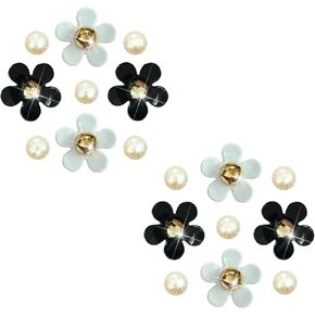 18 Pcs Flower Shoe Charms for Women Girls, Cute Flower Charms for Girls with Daisy Flower Charms and Pearl Shoe Decoration Accessories Shoe Decoration Charms Shoe, Jewelry and Accessories