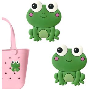 Frog Charms for Bogg Bag - Set of 2 PVC Rubber Inserts, Compatible with Bogg Bag Accessories, Beach Bag Charms Inserts Accessories for Women Girls 1