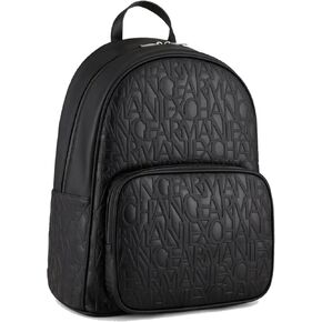 A | X ARMANI EXCHANGE Men's Allover Logo Backpack, Black, OS