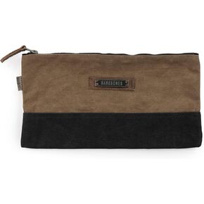 Barebones Neelum Zipper Pouch: Stylish Tool Bag & Travel Bag for Office Supplies, Makeup, and Chargers – Versatile Pencil Pouch with Durable Waxed Canvas and Water-Resistant Design (Large)