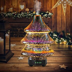 Aromatherapy Essential Oil Diffuser, Christmas Tree Essential Oil Humidifier, Cool Mist Aroma Diffuser, Noiseless Diffuser, Waterless Diffuser, Auto-Off Time Setting Diffuser for Home Office