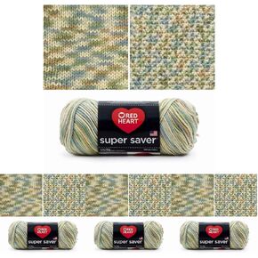 RED HEART Super Saver Yarn, 1 Pack, Print-Aspen