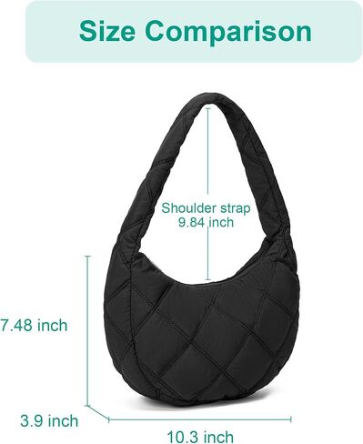 Quilted Puffer Tote Bag for Women Small Shoulder Bag with Zipper Puffy Bubble Hobo Handbags Bag Carryall Bag Puff Purse in Saudi Arabia