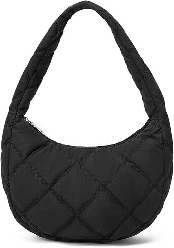 Quilted Puffer Tote Bag for Women Small Shoulder Bag with Zipper Puffy Bubble Hobo Handbags Bag Carryall Bag Puff Purse in Saudi Arabia