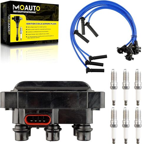 Set of 3 Ignition Coils Pack 90919-02212 UF156 & 6 PCS Iridium Spark Plugs with Wire Set Compatible with Toyota 4Runner T100 Tundra Tacoma 1995-2004 - 3.4L in Saudi Arabia