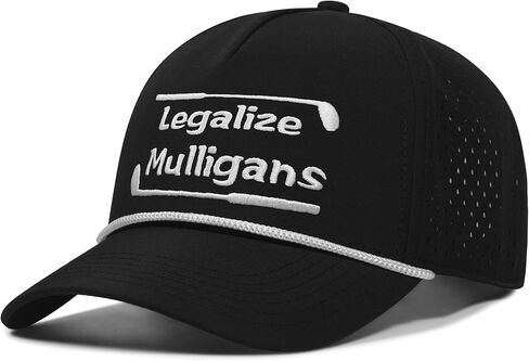 Funny Golf Hats for Men,Golf Rope Hat for Men,Legalize Mulligans - Black in Kuwait