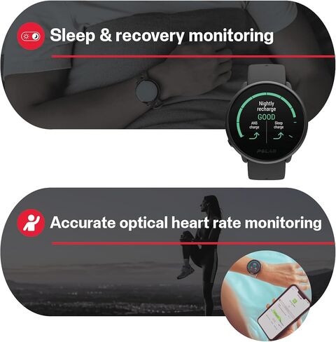 ساعة Polar Ignite 3 Series Titanium للياقة البدنية لتتبع اللياقة البدنية مع شاشة AMOLED ونظام تحديد المواقع العالمي (GPS) ومراقبة معدل ضربات القلب وتحليل النوم والتوجيه الصوتي في الوقت الفعلي؛ S-L، للرجال أو النساء، تيتانيوم أسود in Kuwait